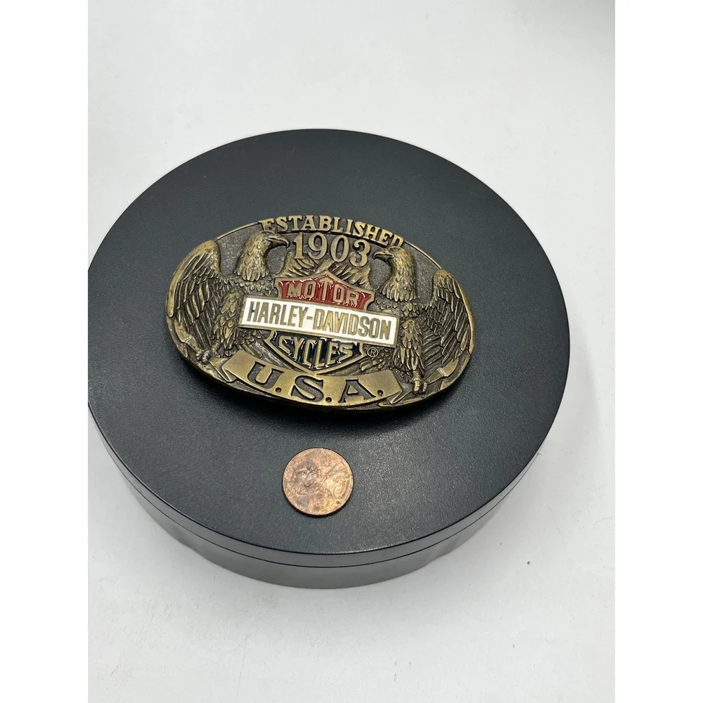 Harley Davidson Vintage Belt Buckle Only Made in USA 1903 Raintree Eagles